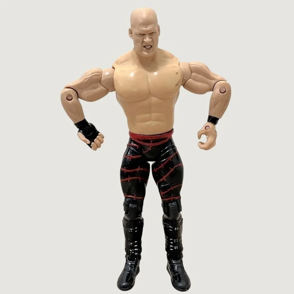 WWE Jakks Pacific Kane Unmasked Action Figure 2003 Bald Red Black Wrestling Toy